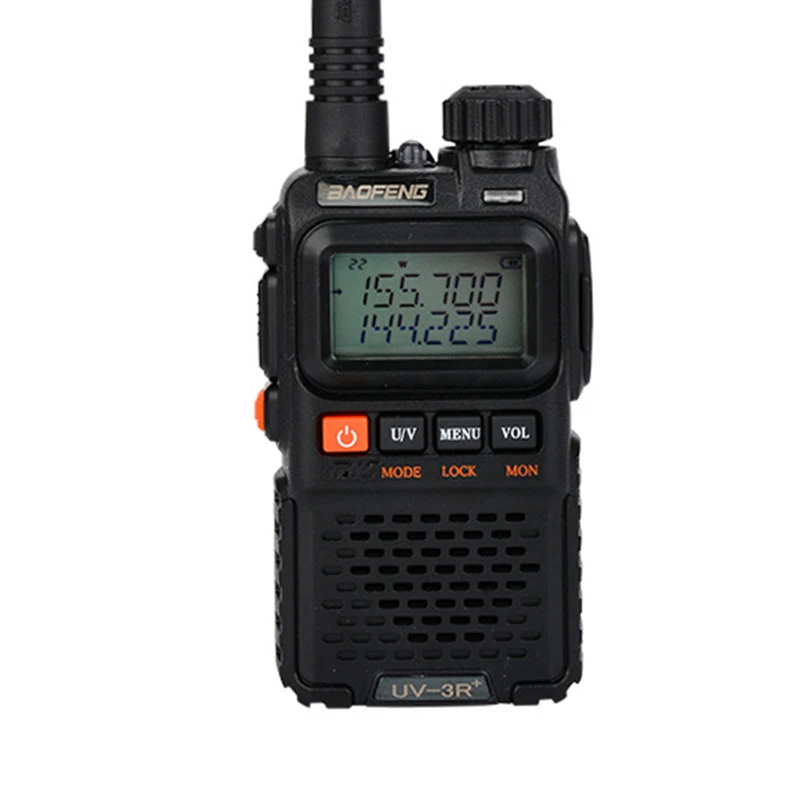 UV-3R Plus Walkie Talkie UHF VHF портативный фонарик UV 3R+ Ham FM радио приоритет канал сканирование
