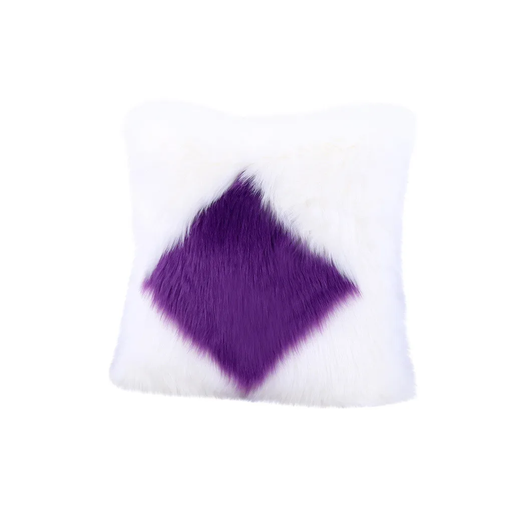 Mitation Wool Plush Cushion Cover Warm Soft Square Sofa Car Nap Throw Pillow Case Home Decor Household Supplies Plush pillowcase