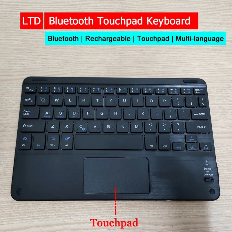 Bluetooth Беспроводной клавиатура для iOS и Android трекпад Русский Арабский Тайский