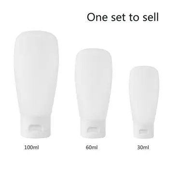

3Pcs 30/60/100ml Transparent Plastic Empty Tubes Refillable Sample Squeezable Bottle Container with Flip Cap for Cosmetic Shampo