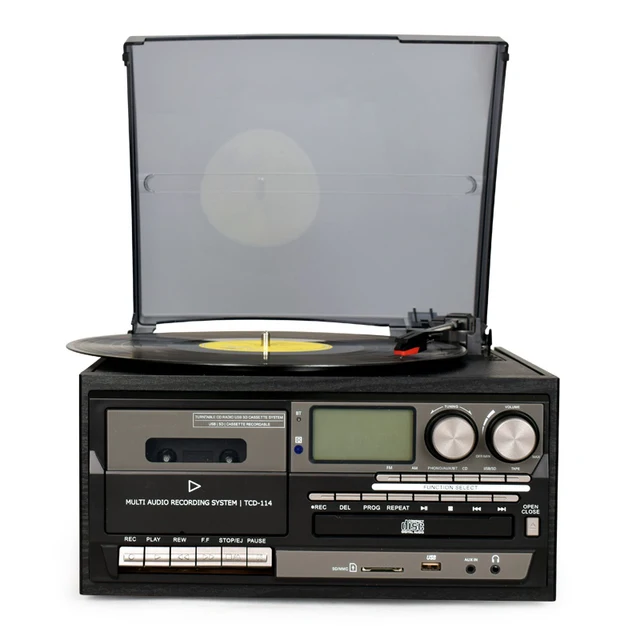 3 Speed Bluetooth Vinyl Record Player Vintage Turntable ...