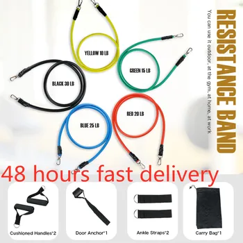 

HOT 11pcs/set Pull Rope Fitness Exercises Resistance Bands Latex Tubes Pedal Excerciser Body Training Workout Yoga