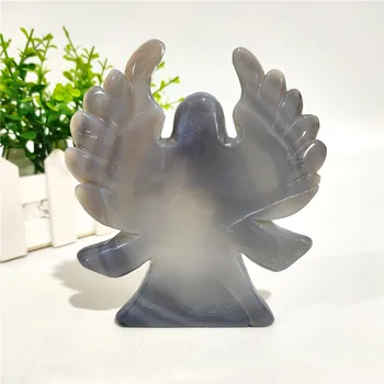 

Hand Carved Blue Amazing Natural Agate Crystal Angel ZJP