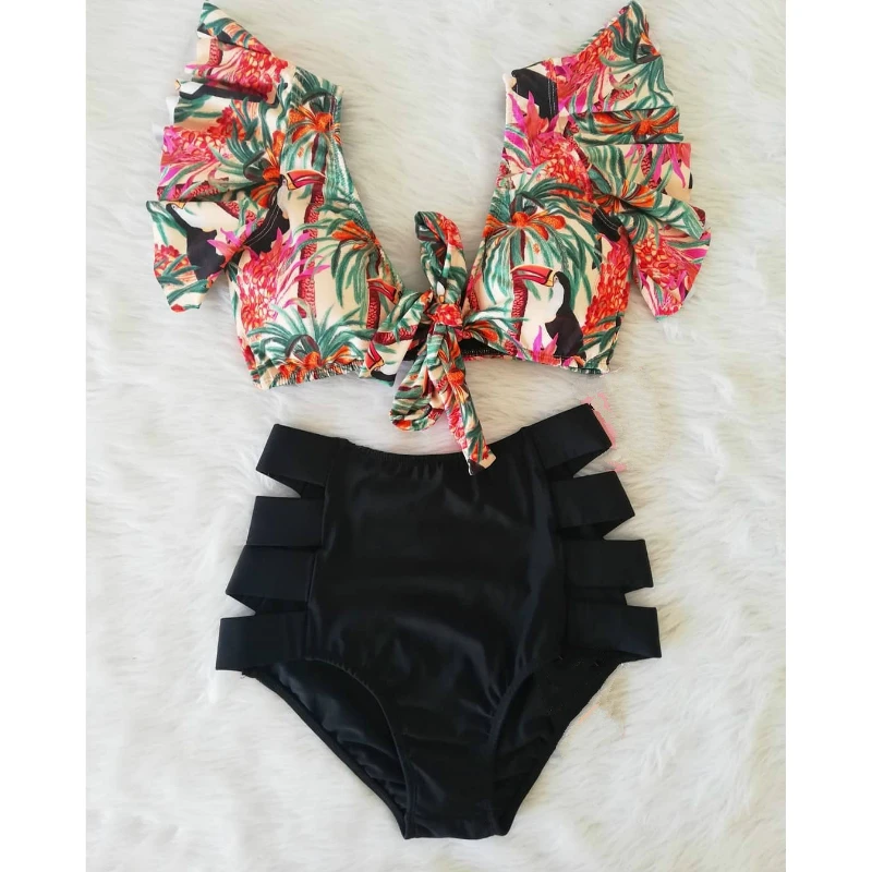 

High Waist Bikini Sexy Swimwear Women Swimsuit Ruffle Push Up Bikinis Set Biquini 2020 Female Bathing Suit Feminino Beachwear