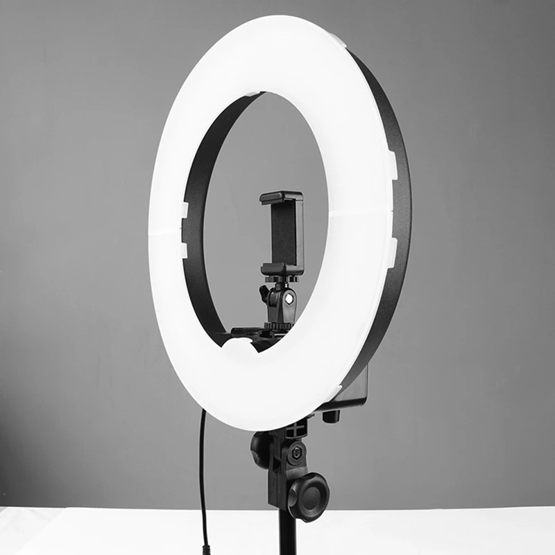 14 Inch LED Ring Light with 220CM Tripod 5500K Photography Dimmable Makeup Ring Lamp EU Plug