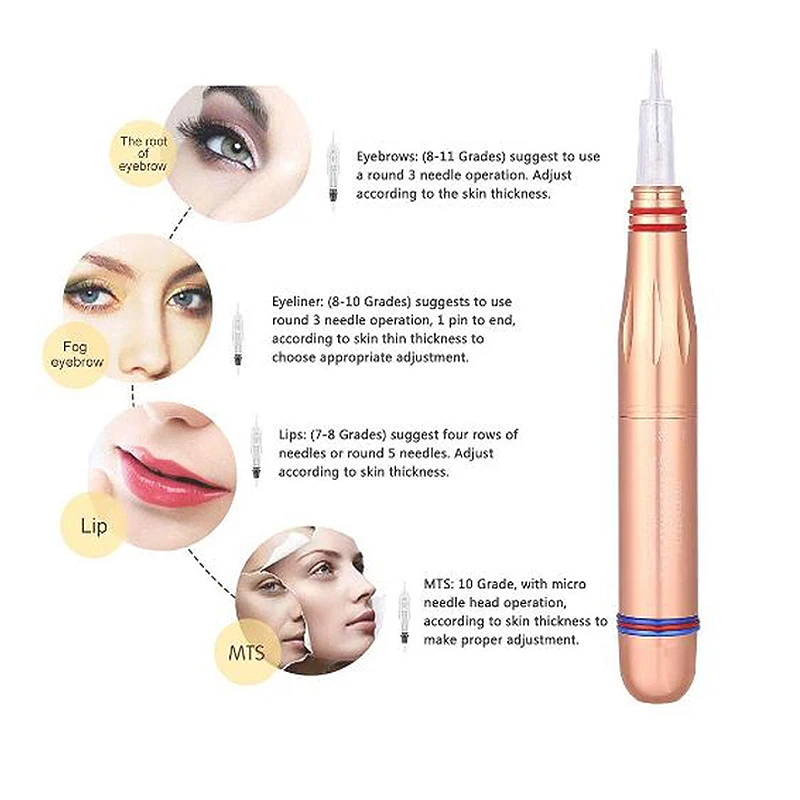 Charmant 2 Полуперманентная тату цифровая машина Dermografo макияж тату машина комплект для бровей губ подводка для глаз микроблейдинг ручка