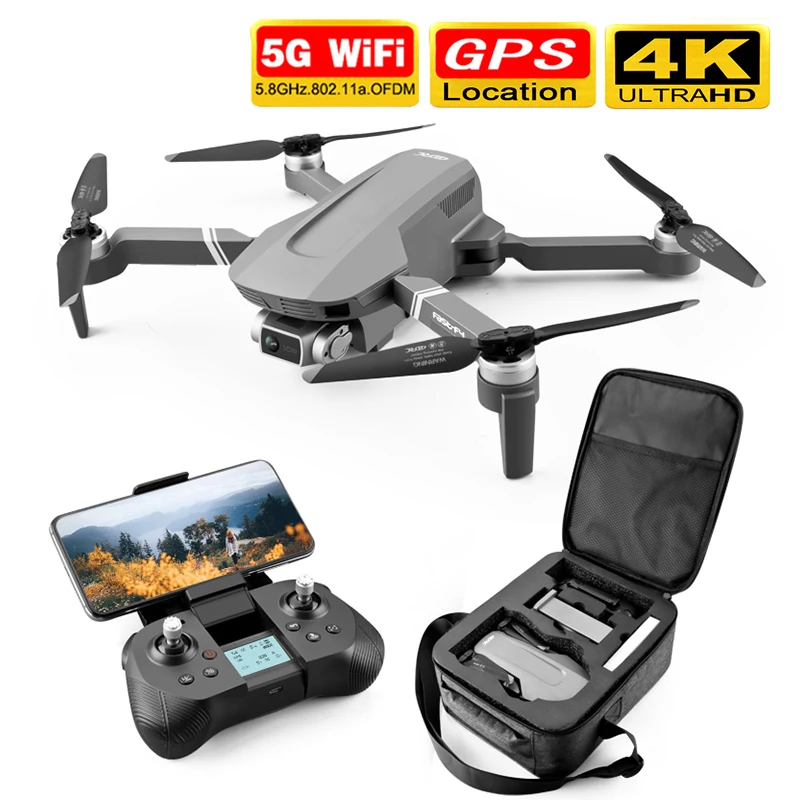 2020 New F4 Drone 4k 5g HD Two-Axis Gimbal Camera WiFi FPV Brushless Motor GPS Positioning RC Quad-Rotor  PK F3 SG906