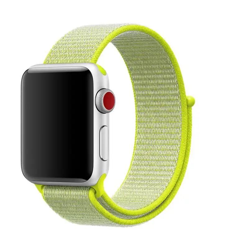 Ремешок для наручных часов Apple Watch 4 5/3/2/1 38 мм 42 мм 62 NewColors нейлон мягкий дышащий сменный ремешок петли для наручных часов iwatch серии 4 40 мм 44 мм - Цвет ремешка: 2QLH