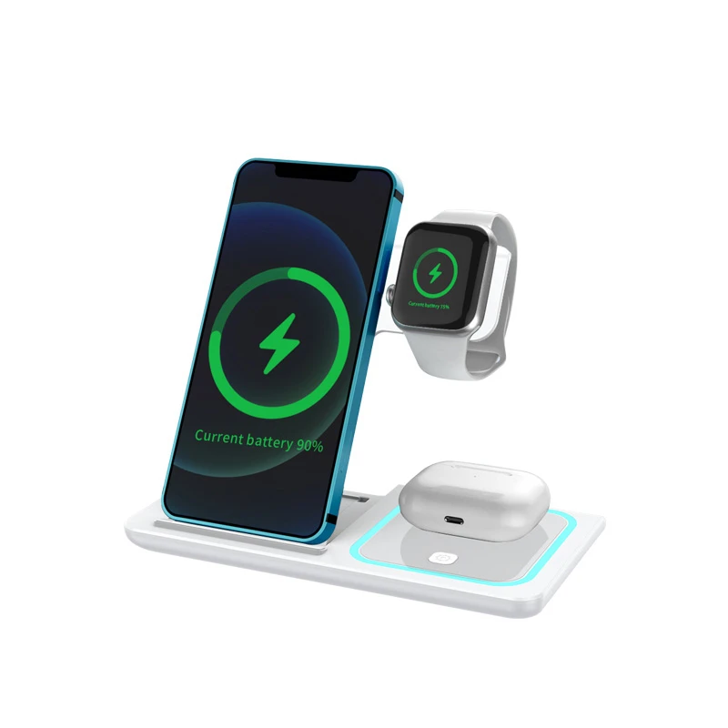 apple wireless charger Wireless Charger  3 in 1 15W Foldable Wireless Charging Station for iPhone 13 Pro Max 12 11 7 8 plus AirPods Pro Watch Samsung charging pad Wireless Chargers