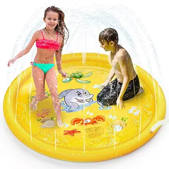 

Outdoor Yellow Dolphin Sprinkler Pad Children'S Inflatable Pad Rainbow Bridge Coco Shark Sprinkler Pad