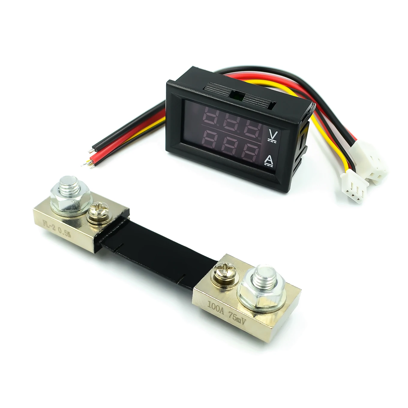 10A RED-BLUE (100A) Мини 0,28 дюймовый светодиодный цифровой вольтметр амперметр DC 100V 50A 100A вольтамперметр Амперметр индикатор напряжения тестер с шунтом - Цвет: 10A RED-BLUE (100A)