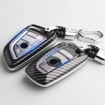 

Carbon Car Key Case For BMW 3 5 6 X1 M1 GT F20 F10 F30 520 525 520I 530D E34 E46 E60 E90 Keychain Bag Remote Fob Protector Cover