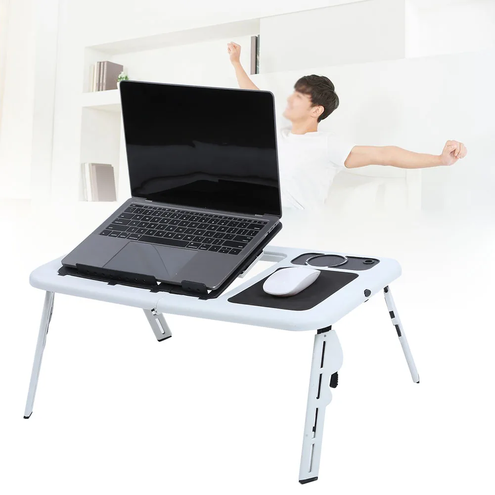 Laptop Desk Foldable Lightweight Laptop Table Bed with USB Cooling Fans