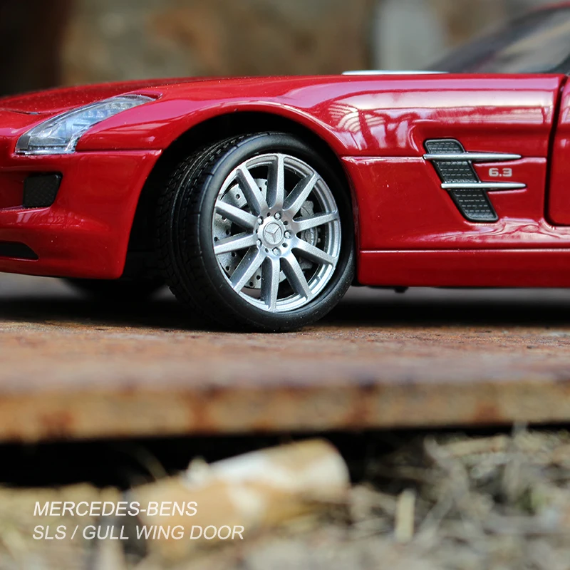Модель спортивного автомобиля WELLY 1:24 Mercedes Benz SLS AMG модель из сплава декоративная