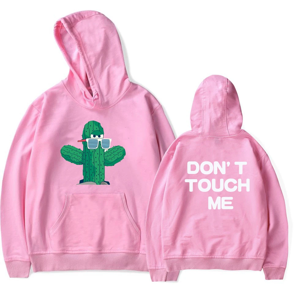 pink Женские и мужские повседневные толстовки С КАКТУСОМ Dont Touch Me, толстовки с длинным рукавом, толстовки Kawaii, забавные толстовки, пуловеры больших размеров, толстовки - Цвет: pink