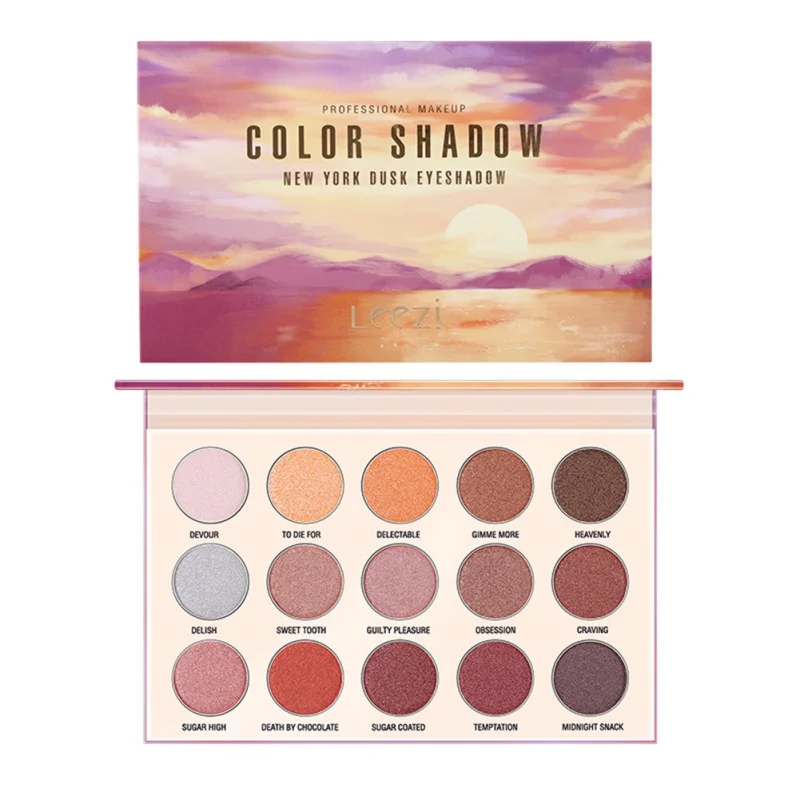 Waterproof Eyeshadow Palette Set Dusk Sunset Natural 15 Color Makeup Eyeshadow Palette