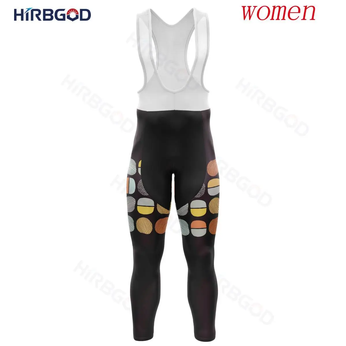 HIRBGOD Women Color Dots Cycling Tights Summer Funny Bicycle Bib Pants for Sports Team Long Sleeve Cycling Pants TYZ1017-16