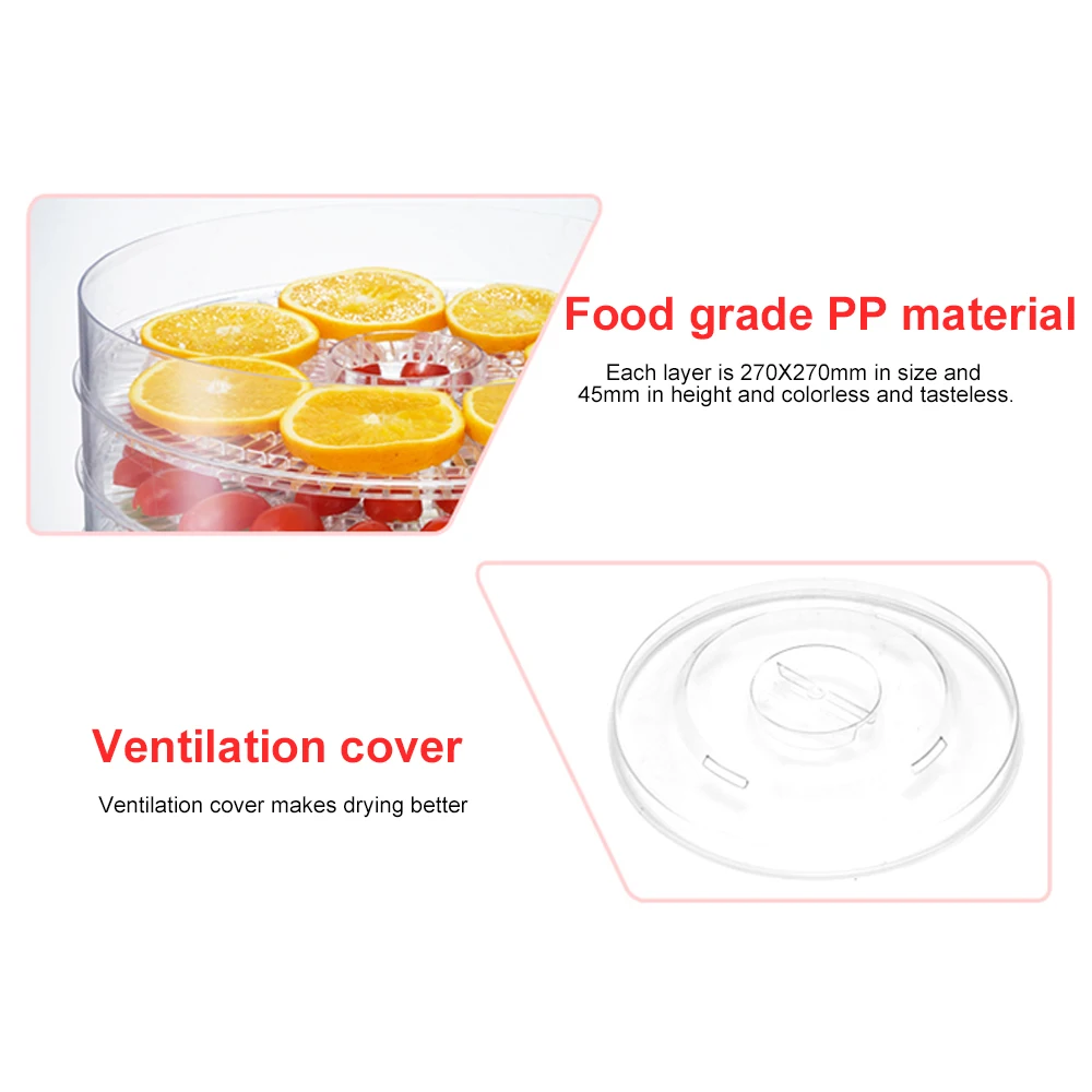 Food Dryer Five-Layer Dryer Dried Fruit Vegetable Dryer 110v/220v 35 °C-70 °C Sturdy Durable Convenient Family Ruit Kitchen