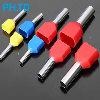 

Cold-pressed end double wire tubular insulated tubular terminal cable connector 50PCS TE1008 TE1010 TE1012 wire connector