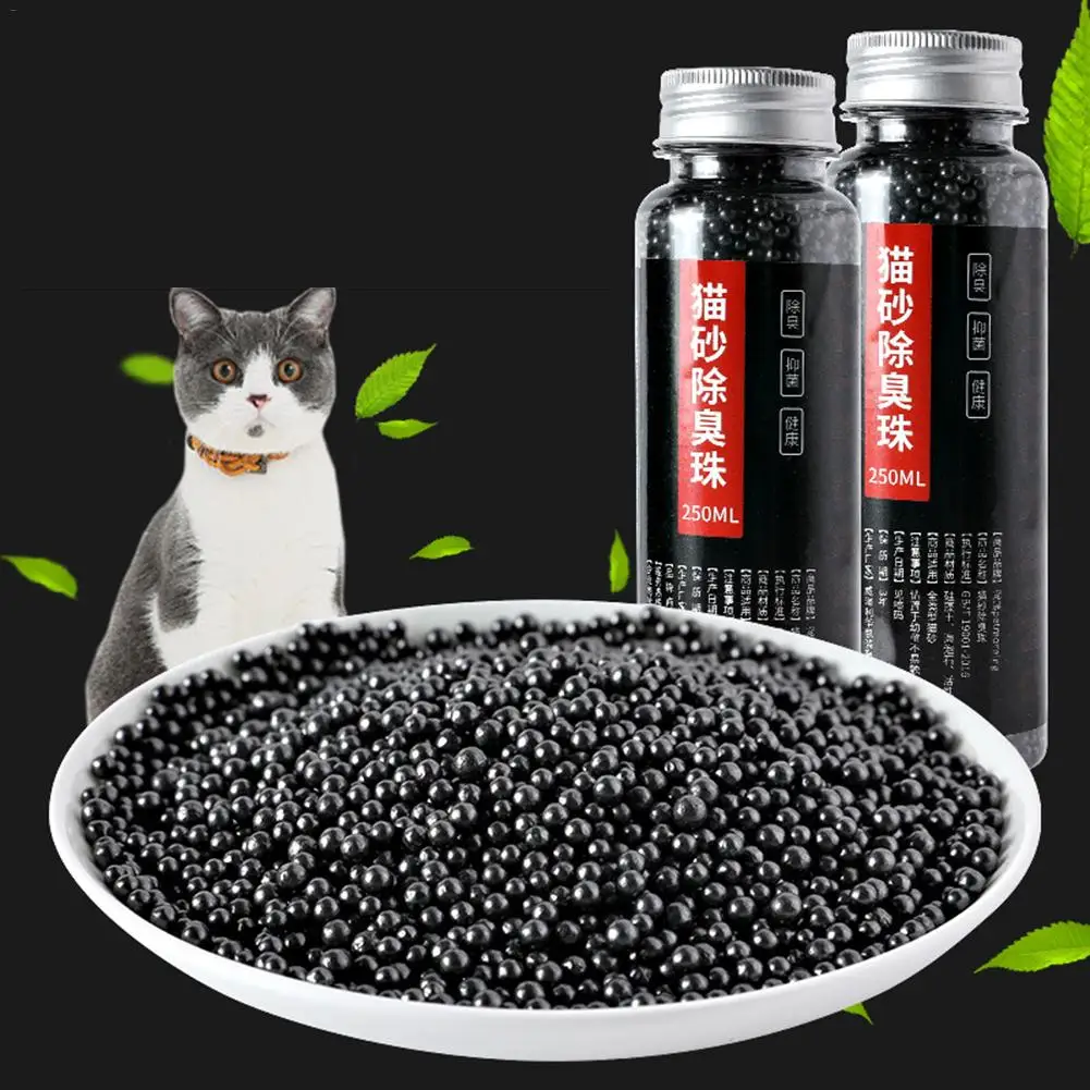 

250ML New High-quality Cat Litter Deodorant Beads Activated Carbon Absorbs Tight Odor Air Fresh To Cat Stink Bead Wholesale