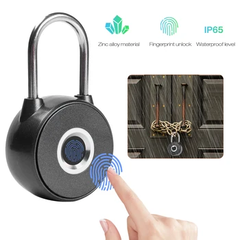 

Fingerprint Padlock IP65 Waterproof Smart Padlock with Keyless Biometric for Bike House Door Fence Backpack Suitcase Door Locks