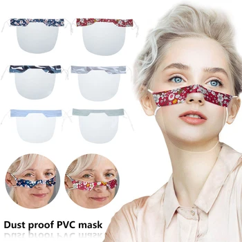 

2Pcs Reusable Washable Face Mouth Protective Shield Anti-fog Anti Splash Droplet Clear Mask for Face Transparent Visual Facemask