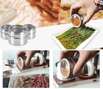 

DHL Free Shipping 50pcs/lot Magical magnetic Stainless steel spice jar monosexuality tank sauce pot seasoning bottle