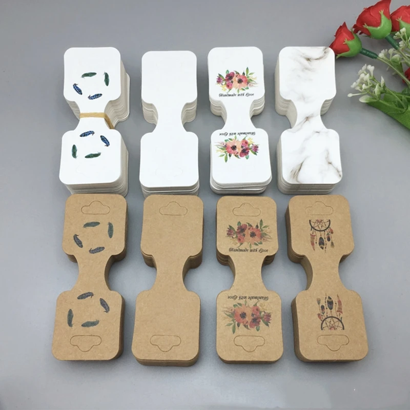 50pcs 9x3.5cm Necklace Display Cards Blank Jewelry Cards Holder Jewelry