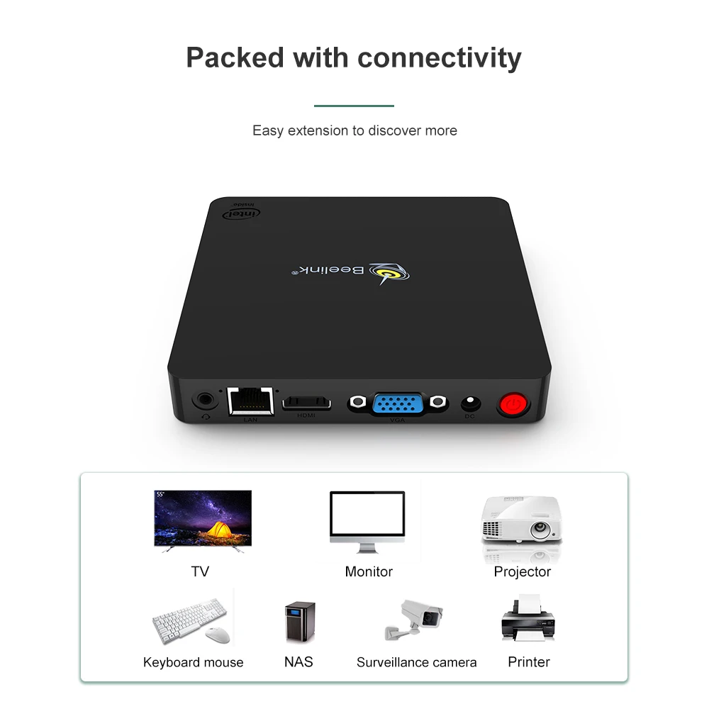 Beelink MII V Apollo Lake N3350 светильник мини ПК 4 Гб 128 ГБ Wins 10 HD graphics 500 с возможностью