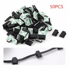 50 pçs auto-adesivo carro clipe fixo carro gps cabo de dados cabo de luz decorativo fio de fixação organizador de gestão de fios braçadeira
