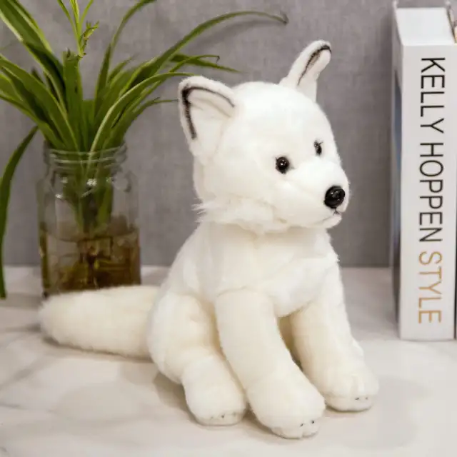 The new breed of artificial fox dog doll Arctic fox sitting model animal plush toy imitation