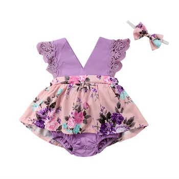 

Pudcoco Newborn Baby Kids Girl Sister Matching Floral Clothes Romper Skirts Outfits Big Sister Little Sister clothes Dress
