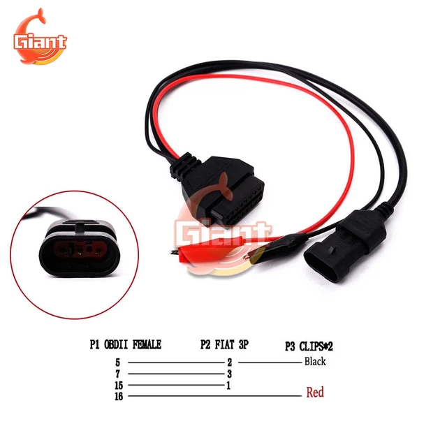 OBD2 Adapter Stecker Für Alfa Lancia Fiat 3 Pin zu 16 Pin OBDII Obd-II  Stecker Auto Auto Kabel fiat 3Pin Diagnose Kabel Neue