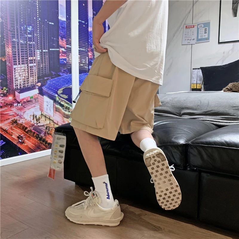 New Streetwear Men's Shorts Casual Big Size Cargo Shorts Men New Bermuda Knee Length Male Short Trousers Punk Harajuku Shorts