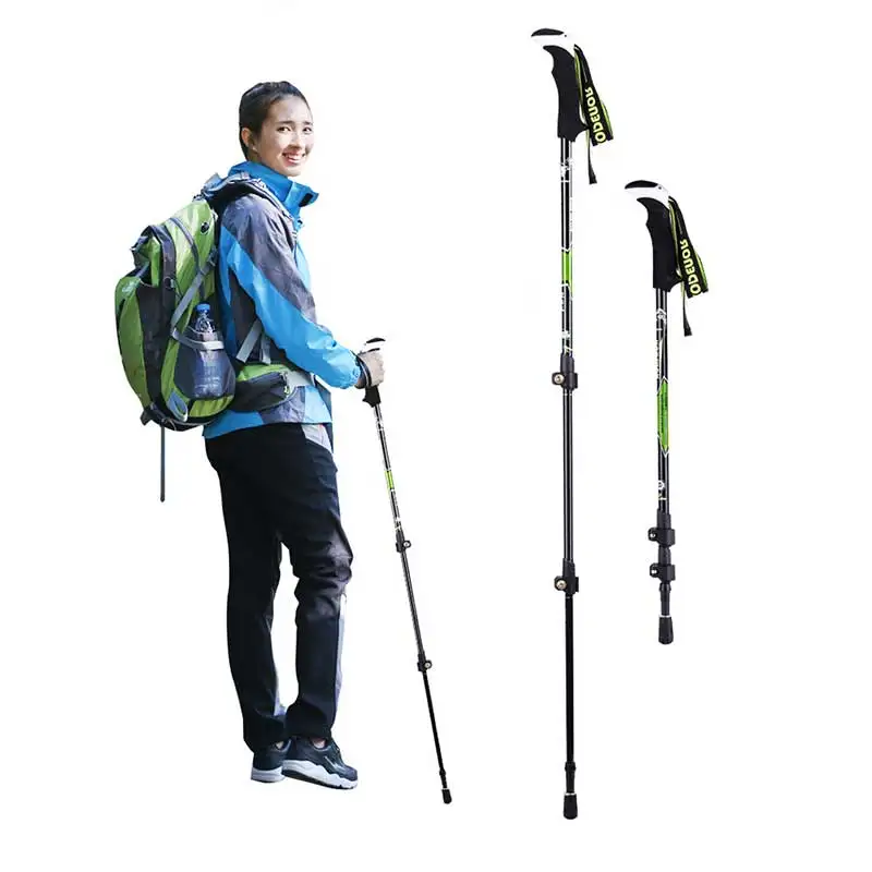 

Folding trekking pole old man walking stick trekking pole telescopic ultra-light skiing walking stick shockproof aluminum alloy