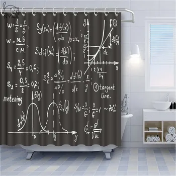 

NYAA Einstein Physics Formula Science Geek Black White Polyester Fabric Shower Curtain Gift Elusive To Your Curtain Call