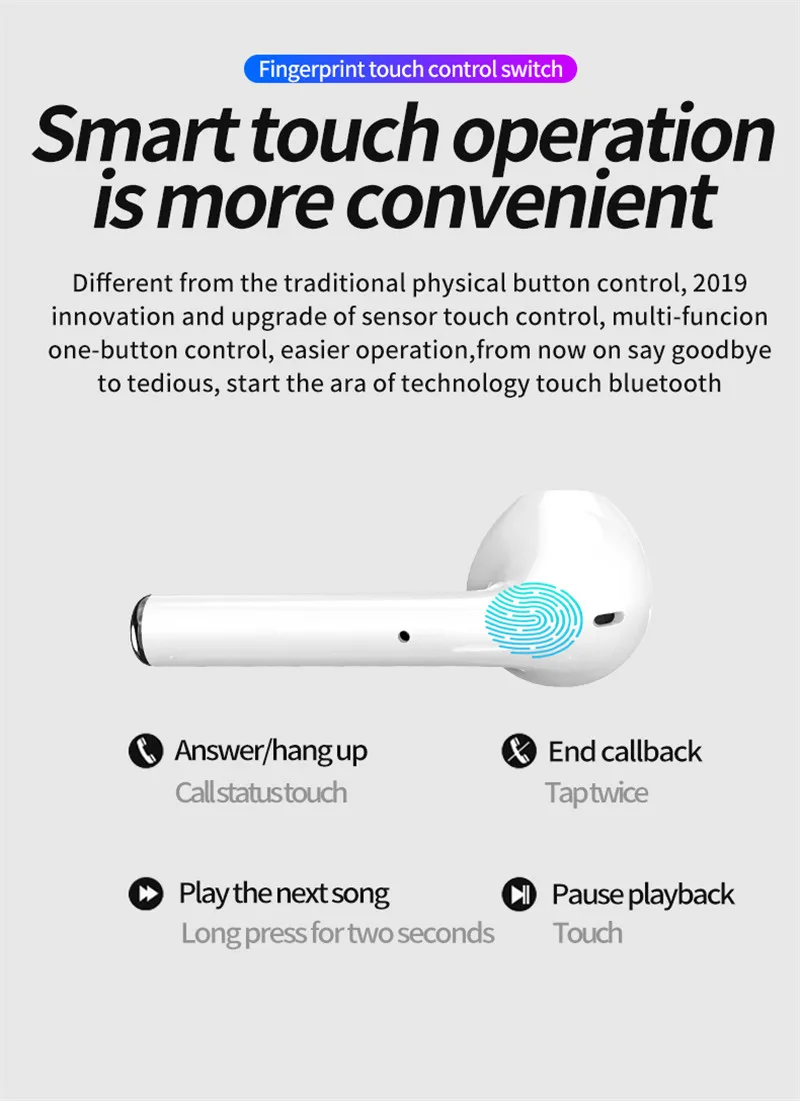 Мини TWS Bluetooth Беспроводные наушники с сенсорным управлением спортивная Гарнитура Fone De Ouvido с микрофоном для мобильного телефона