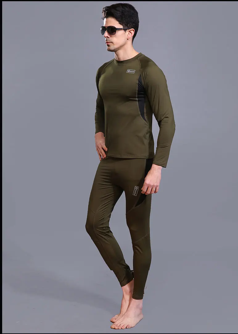 Зимнее мужское термобелье, флисовый теплый дышащий спортивный комплект нижнего белья для мужчин, высокоэластичные быстросохнущие кальсоны AF152