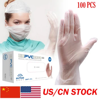 

100pcs / Box Disposable PVC Gloves Labor Protection Protective Gloves Inco PVC Exam Gloves Kitchen Work Rubber