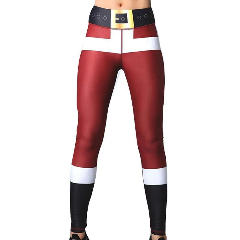 Рождественские штаны для йоги, спортивные Леггинсы для спортзала, высокая талия, для фитнеса, женские спортивные Леггинсы, эластичные, для спортзала, для тренировок, колготки, брюки для бега