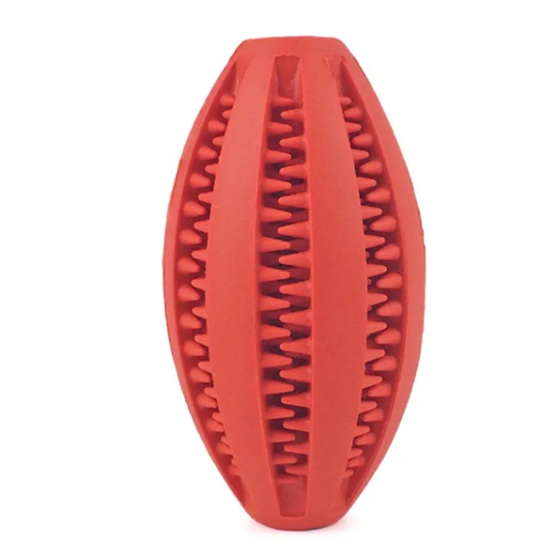 Игрушка для собак из натурального каучука, игрушка для собак, мяч, эластичный, сильный, маленький, средний и большой, для собак, кошек, молярный шар, устойчив к укусам, товары для домашних животных - Цвет: Red Oval