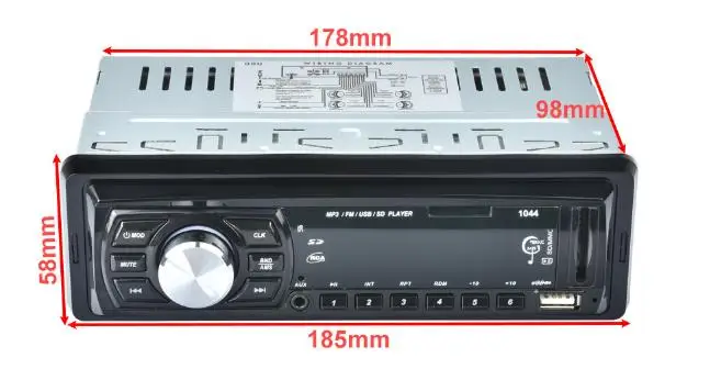 10 шт мощностью 12V для автомобилей, Radio Автомагнитола Авто Радио Стерео In-dash 1 Din FM ресивер FM-приемник MP3