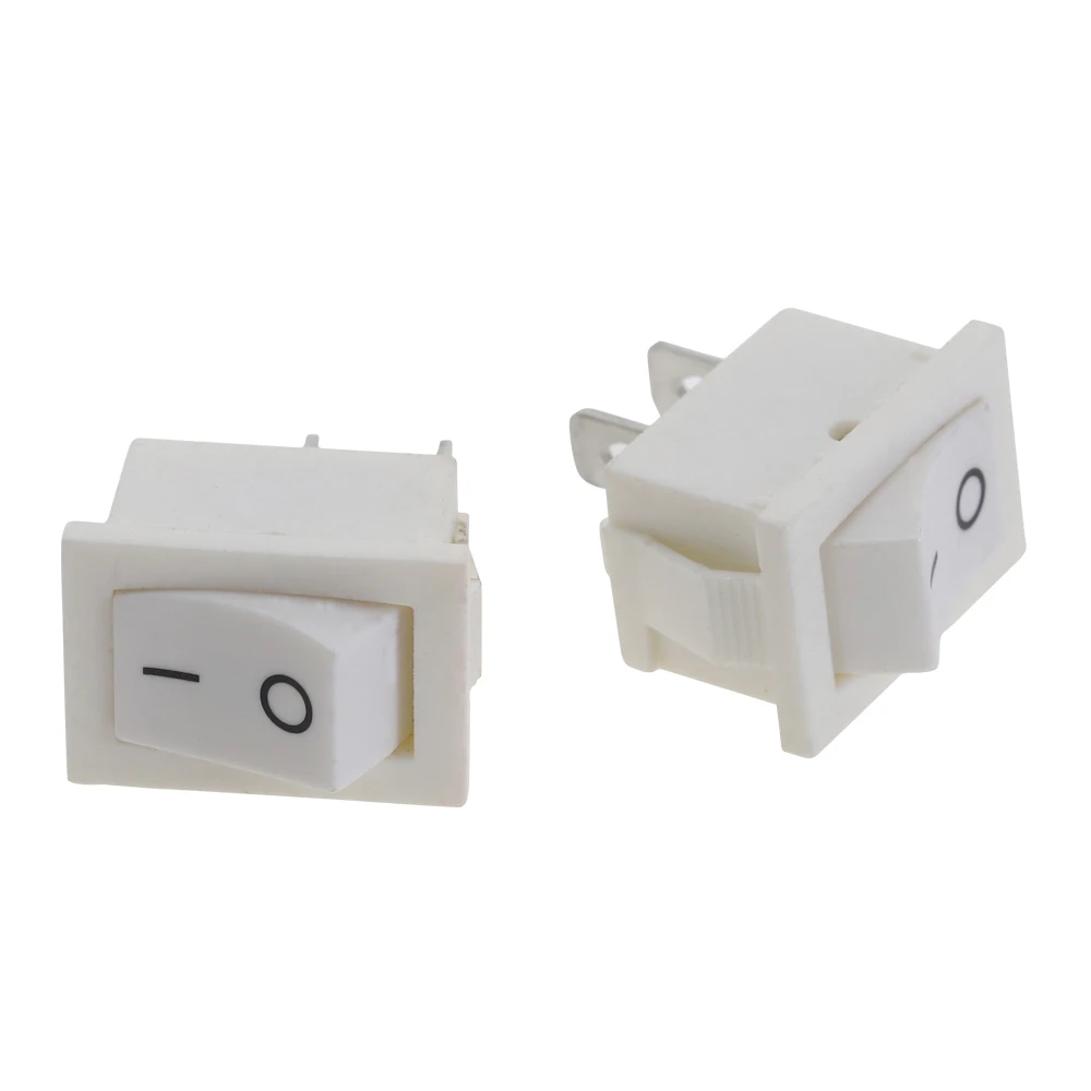 2 шт. KCD1 кнопочный переключатель SPST 2pin ВКЛ./ВЫКЛ. 6A/250В 10А/125В оснастка питания белый