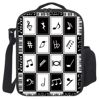 

Portable Lunch Bag For Women Kids Men Musc Piano Keys Black White Insulated Box Tote Bag Thermal Cooler Food Bag