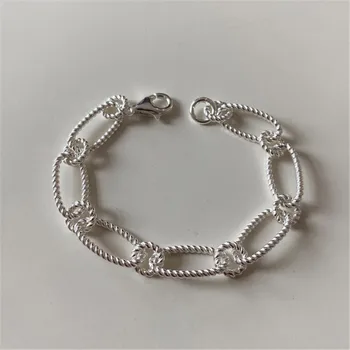 

RUIYI Real 925 Sterling Silver Delicate Handmade Weaving Bracelets For Women High Quality Pure Silver Exquisite Niche Bracelets