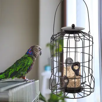 

Large Bird Feeder Outdoor Iron Cage Wild Bird Feeder Hanging Automatic Bird Feeding Tool Food Container Bird Supplies 20E
