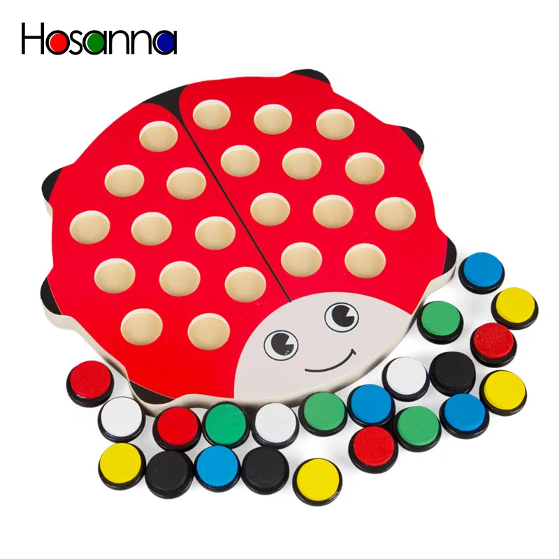 Деревянная игра божья коровка Веселая с памятью родителей и детей Обучающие