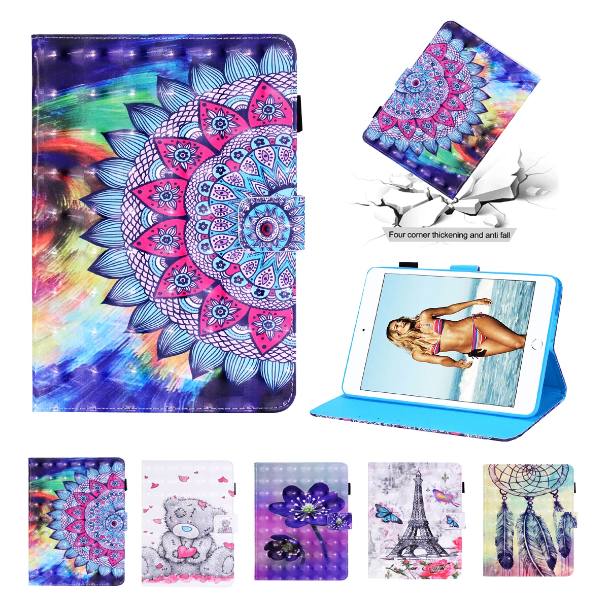 

For iPad Mini 1 2 3 4 5 Case Wallet Flip PU Leather Silicone Cover For iPad Mini2 Cases Luxury Shockproof Shell Coque Funda