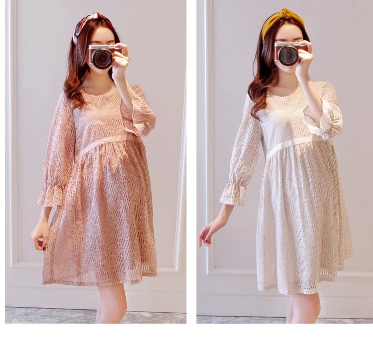 Летнее кружевное повседневное свободное платье Одежда для беременных Vestidos Gravidas женское платье платья для беременных