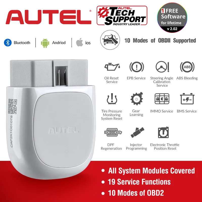 Autel AP200 Bluetooth OBD2 сканер кода считыватель с полной системой диагностики AutoVIN TPMS IMMO
